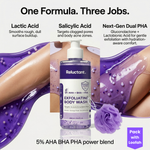 Be Reluctant Exfoliating Body Wash 250ml | AHA · BHA + Dual PHA De-Tan · Clears Body Acne & Strawberry Skin | Barrier Repair with Loofah